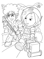 A coloring page of handy manny